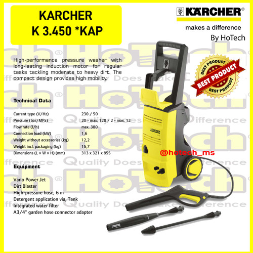 [EZM.5601347] Karcher K3.450 | K 3.450 | K3450 | K3 450 | High Pressure Cleaner