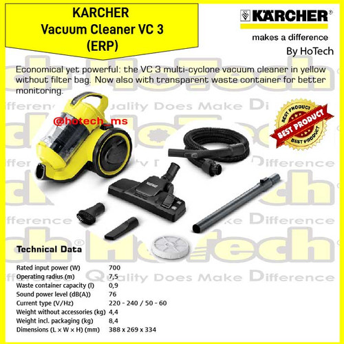 [EZM.5601348] Karcher Vacuum Cleaner VC3 | Karcher VC3 | Karcher VC 3 Flash Sale
