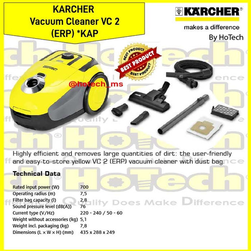 [EZM.5601349] Karcher Vacuum Cleaner VC2 | Karcher VC2 | Karcher VC 2 Flash Sale