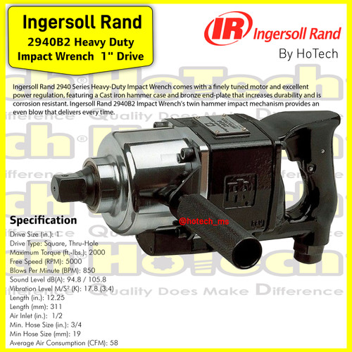 [EZM.5601355] Ingersoll Rand | 2940B2 | Air Tool Impact Wrench 1" Square | IR 2940B2