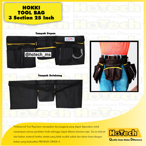 [EZM.5601370] HOKKI Tas Pinggang Kerja Mekaniik | Tool Bag 3 Section Size 25 Inch