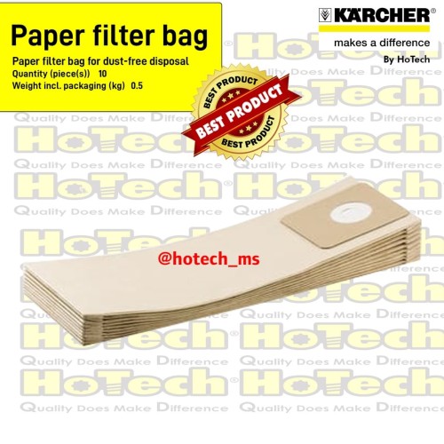 [EZM.5601372] Karcher | Paper Filtter Bag For Dust-Free Disposal