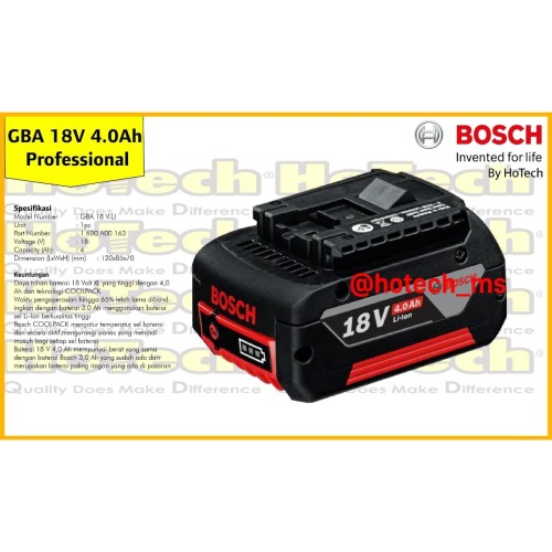 [EZM.5601374] BOSCH | Unit Battery GBA 18V 4.0Ah Professional | BOSCH Battery Pack