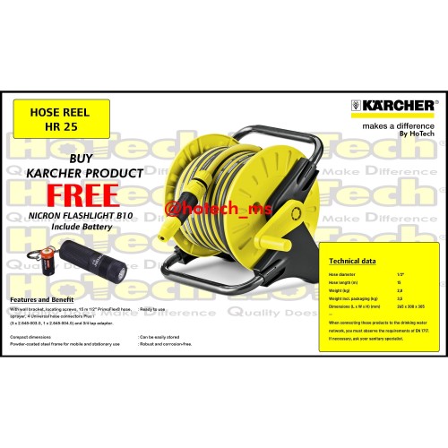 [EZM.5601394] Selang Air Gulungan 15 meter Karcher HR25 | Hose Reel 15 Meters Promo