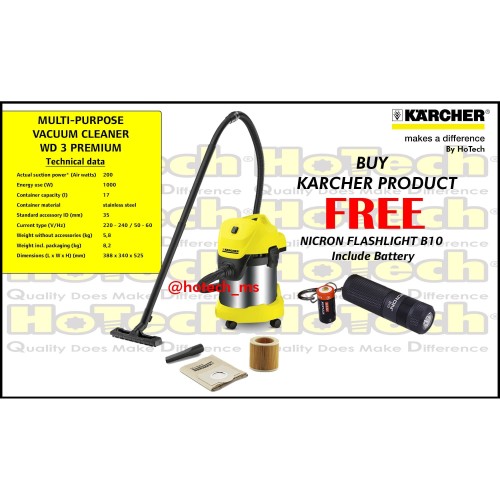 [EZM.5601395] Mesin Sedot Debu Karcher WD3 S V-17 | Wet & Dry Vacuum Cleaner Promo