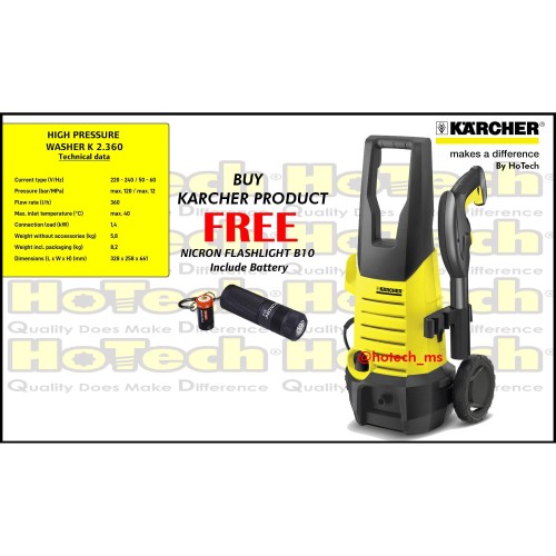 [EZM.5601396] Alat Cuci Mobil Dan Motor Karcher K2.360 | High Pressure Cleaner Promo
