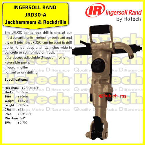 [EZM.5601398] Ingersoll Rand | JRD30-B | Industrial Jack Hammer Hex Shank