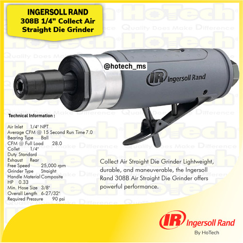 [EZM.5601410] Ingersoll Rand |308B | 1/4" Collect Air Straight Die Grinder