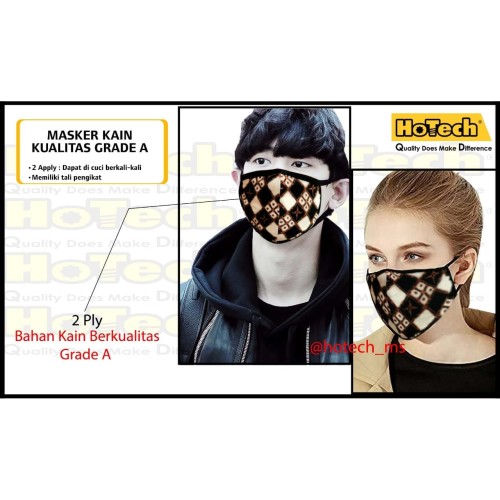 [EZM.5601436] MASKER KAIN NON MEDIS (2 PLY / 2 LAPIS) Kualitas GRADE A | PAKET 12 EA