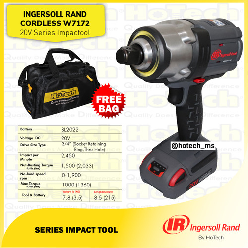[EZM.5601444] Ingersoll Rand Impact Wrench 3/4" High Torque | IR-W7172K22-20V-K1