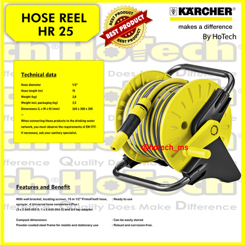[EZM.5601522] Karcher HR25 | HR 25 ( Hose Reel ) |Selang Air Gulung 15 Meter