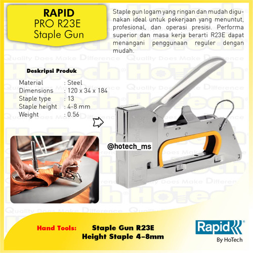 [EZM.5601572] Steples Tembak Rapid Tacker R23 ORIGINAL | Rapid Pro Staple Gun
