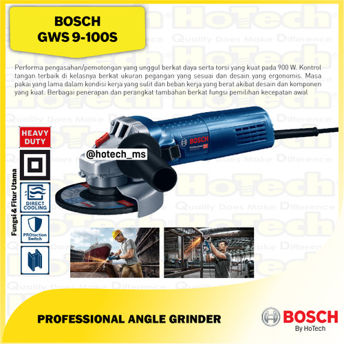 [EZM.5601607] BOSCH Small Angle Grinder GWS 9-100 S | Gerinda Tangan 4" GWS 9-100 S
