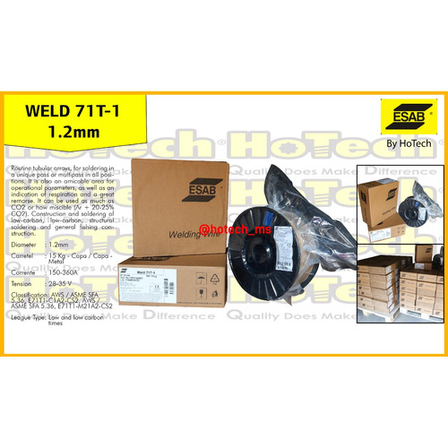 [EZM.5601616] ESAB | MIG Wire | Kawat Las Wire | WELD E71T-1C | Dia 1.2 mm x 15 Kgs