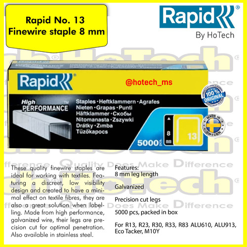 [EZM.5601625] RAPID | ISI STAPLES 13/8MM GALVANISED, 5000 PCS