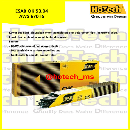 [EZM.5601642] ESAB | OK 53.04 | AWS E7016 | Size 2.5 x 350mm | Welding Electrode