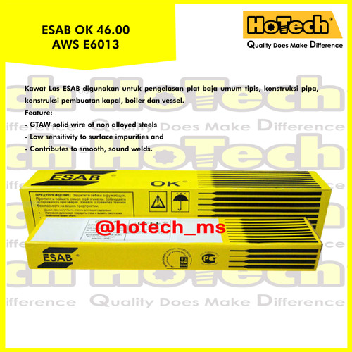 [EZM.5601648] ESAB | OK 46 | AWS E6013 | Size 2.5mm x 350mm | Welding Electrode