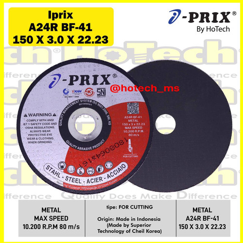 [EZM.5601683] I-Prix | Cutting Disc 6 " | For Metal Grade A24R
