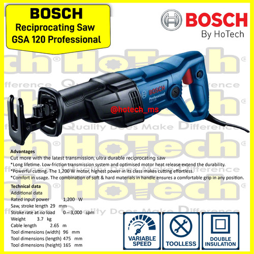 [EZM.5601717] BOSCH Reciprocoating Saw 120 PROFESSIONAL | Sabre Saw Bosch GSA 120