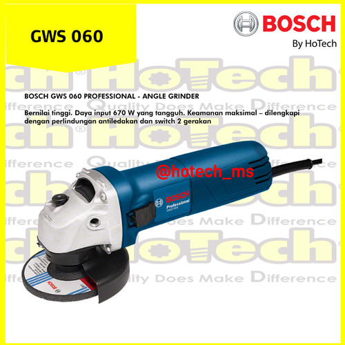[EZM.5601759] BOSCH Small Angle Grinder GWS 060 | Gerinda Tangan Bosch GWS 060