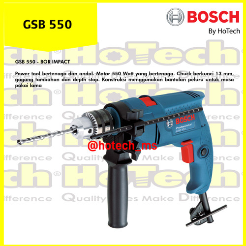 [EZM.5601767] BOSCH GSB 550 | MESIN BOR TEMBOK 13mm | Bosch Impact Drill GSB 550