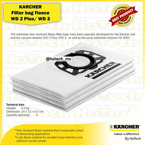 [EZM.5601799] Karcher Paper Bag Filter For WD 3 Premium | 6.959-130.0 | @5 Pcs /Box