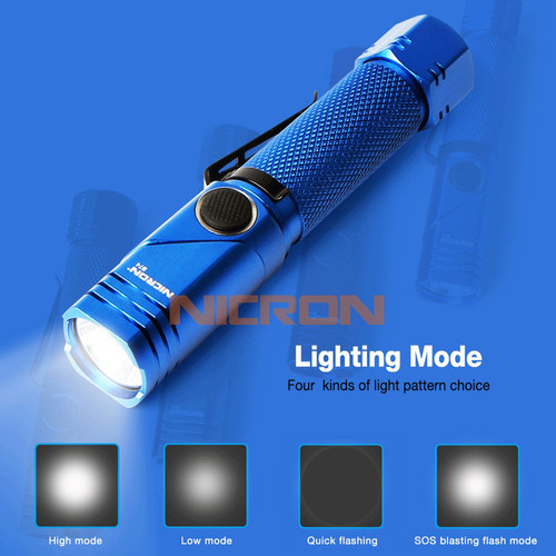 [EZM.5601828] NICRON B 74 | Rechargeable Twist Flashlight With Magnet