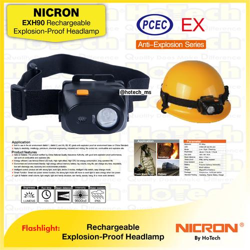 [EZM.5601840] NICRON EXH90 | Rechargeable Explosion-proof Head Lamp | EXH90