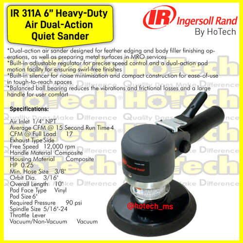 [EZM.5601845] Ingersoll Rand 311A | IR 311A Heavy Duty Air Dual Action Quiet Sander