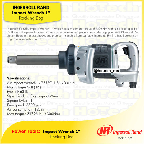 [EZM.5601853] Ingersoll Rand | 631LSK | Long Arm Impact Wrench 1" Sq w/Impact Socket
