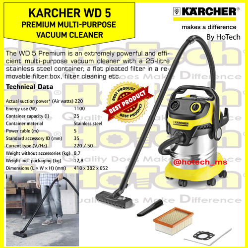 [EZM.5601872] Karcher MV5 |WD5 | MV 5 | WD 5 Premium Wet and Dry Vacuum Cleaner