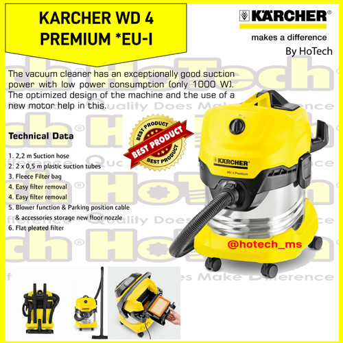 [EZM.5601873] Karcher MV 4 | WD4 | MV 4 | WD 4 Premium Wet and Dry Vacuum Cleaner