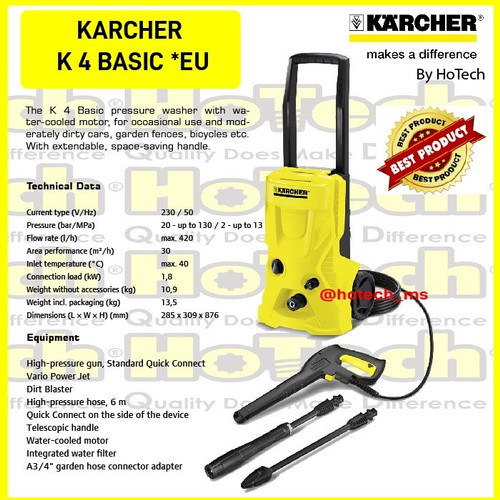 [EZM.5601876] Karcher K4 | K 4 Basic | High Pressure Cleaner | Alat Cuci Mobil