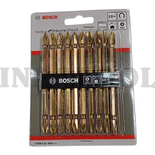 [EZM.5200072] 10 PCS MATA OBENG PH2, 110mm / 10 PCS DOUBLE ENDED SCREWDRIVER BITS - GOLD BOSCH