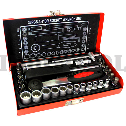 [EZM.5200296] KUNCI SOCK / KUNCI SOCKET 1/4" 12 PT MAXPOWER SET 33 PCS (TK-010)