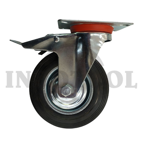 [EZM.5200467] RODA ETALASE REM 6" / RODA KARET RUBBER CASTER DBL BRAKE 6" 130kg ROHA