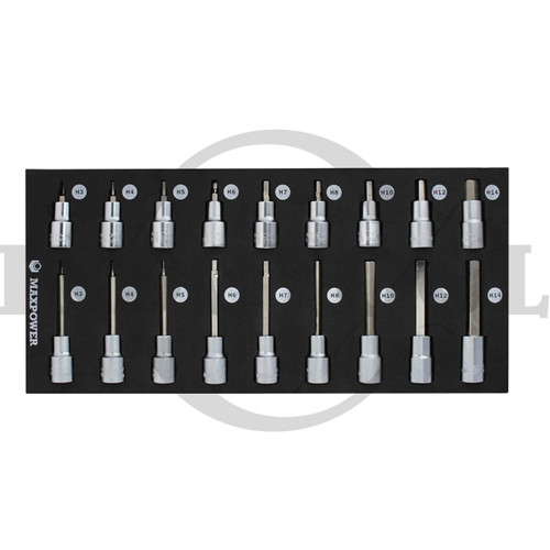 [EZM.5200495] 18 PCS 1/2" MATA SOCKET SEGI ENAM TOOL SET 18.5 x 39.5CM MAXPOWER