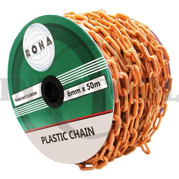 [EZM.5200532] Rantai Plastik 8mm x 50m Plastic Chain ROHA - Orange