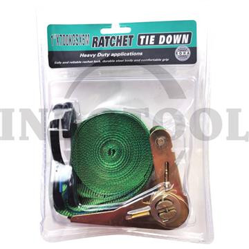 [EZM.5200547] Ratchet Tie Down Cargo Lashing Belt 1" 700kg x 5M Pengikat Barang ROHA