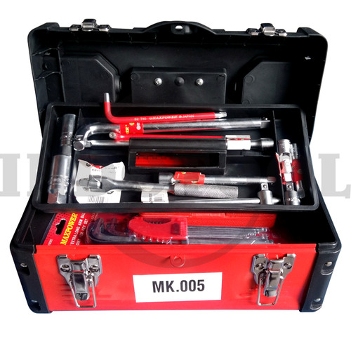 [EZM.5200854] 68 PCS ALAT SET TUKANG 3/8" TOOLBOX OBENG PALU METERAN MK-005 MAXPOWER