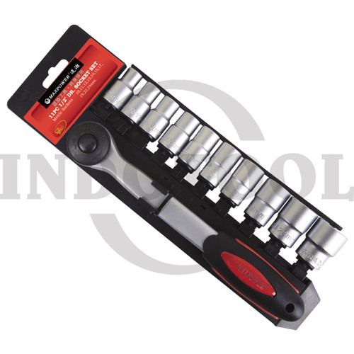 [EZM.5201262] KUNCI SOCKET 1/2" 12 PT MAXPOWER SET 11 PCS (TK-051)