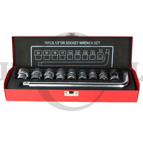 [EZM.5201291] KUNCI SOK SET / KUNCI SHOCK 1/2" 6 PT, 10 PCS (TK-029) MAXPOWER