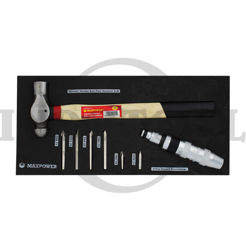 [EZM.5201681] 9 PCS TOOL SET OBENG KETOK & PALU 18.5 X 39.5 CM MAXPOWER