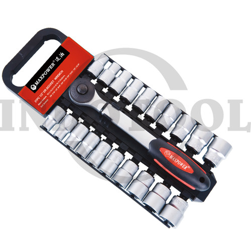 [EZM.5201749] 21 PCS MATA SOCK SET 1/2" 6 PT WRENCH SET TK-085 MAXPOWER