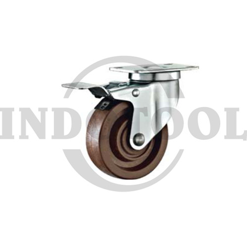 [EZM.5202743] Roda Tahan Panas Phenolic 4" Rem Kapasitas 115kg ROHA