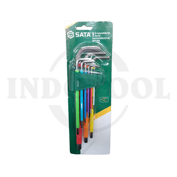 [EZM.5203036] 9 PCS KUNCI L PANJANG ANTI SLIP SET  / 9 PCS EX-LONG ANTISLIP HEX KEY SATA