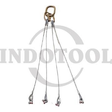 [EZM.5203078] 4 PCS KAKI SELING / KAWAT SLING GALVANIS 7x7, 5mm WSCC / FOUR LEGS SET, WIRE ROPE GALVANIZED COMBO