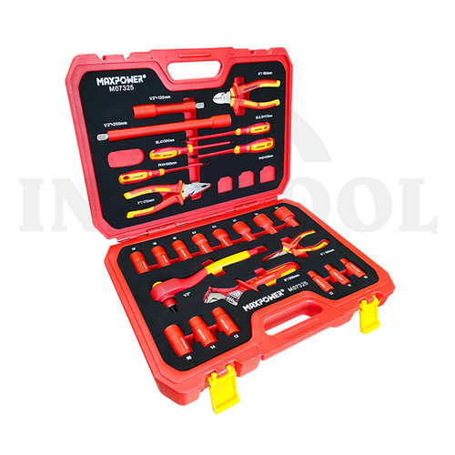 [EZM.5203143] 25 Pcs Peralatan Tukang Listrik Tool Set Insulated Maintenance Set MAXPOWER
