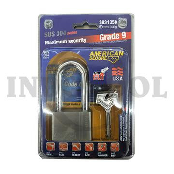 [EZM.5203165] GEMBOK 50mm/ANTI-CUT PADLOCK, KEY DIFFERENT LONG SHACKLE AMERICAN TOOL