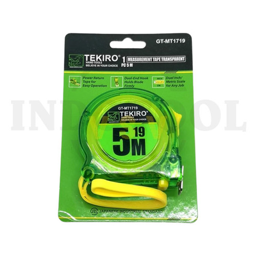 [EZM.5204456] METERAN TRANSPARAN 5 METER / MEASURING TAPE (TRANSPARENT) TEKIRO